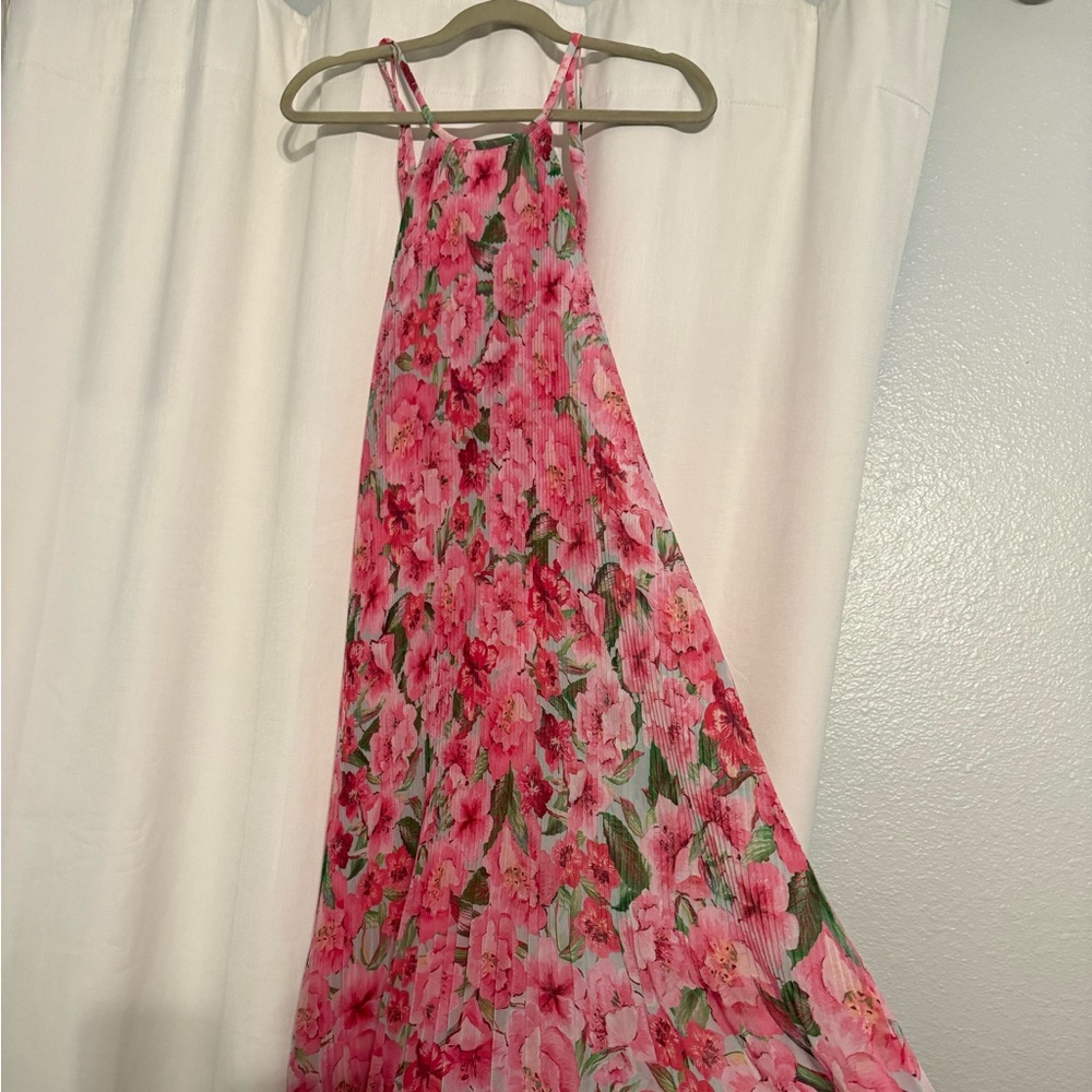 Zara Pink Floral Sleeveless Dress